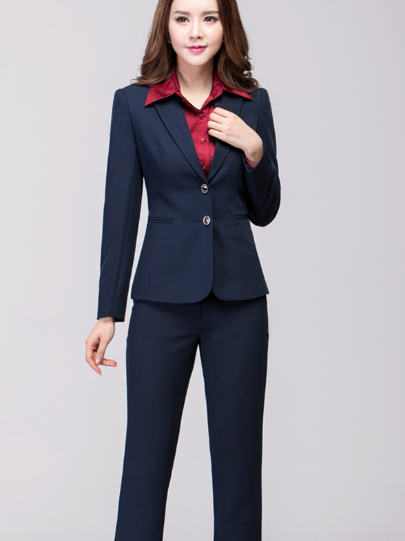 二扣職業裝女時尚修身ol套裝工裝工作制服